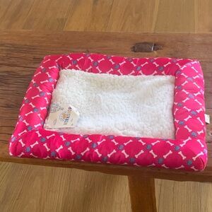 Build-A-Bear Pink and White Plush Puppy Bed